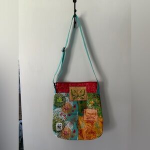 WWF Colorful Patchwork Butterfly Crossbody Bag | Boho Eco Style Purse